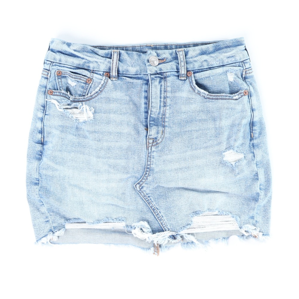 American Eagle Women's Distressed Denim Mini Skirt – Size 8